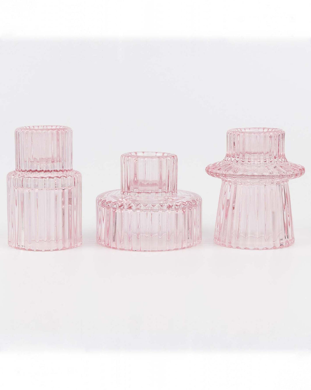 Pink Candle Holder Set
