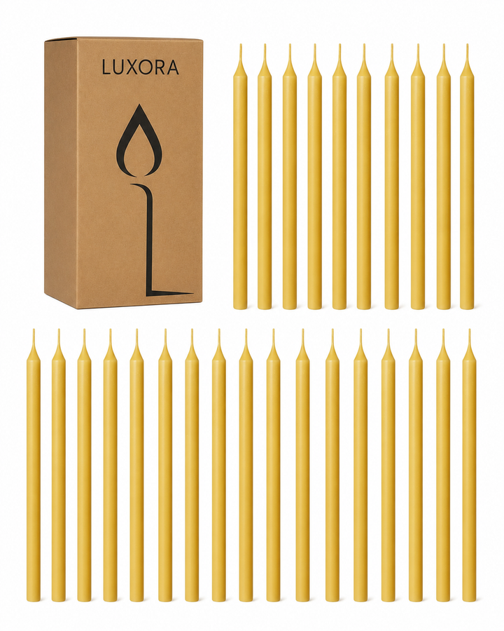 60pcs Pure Beeswax Candles (7mm x 10cm)