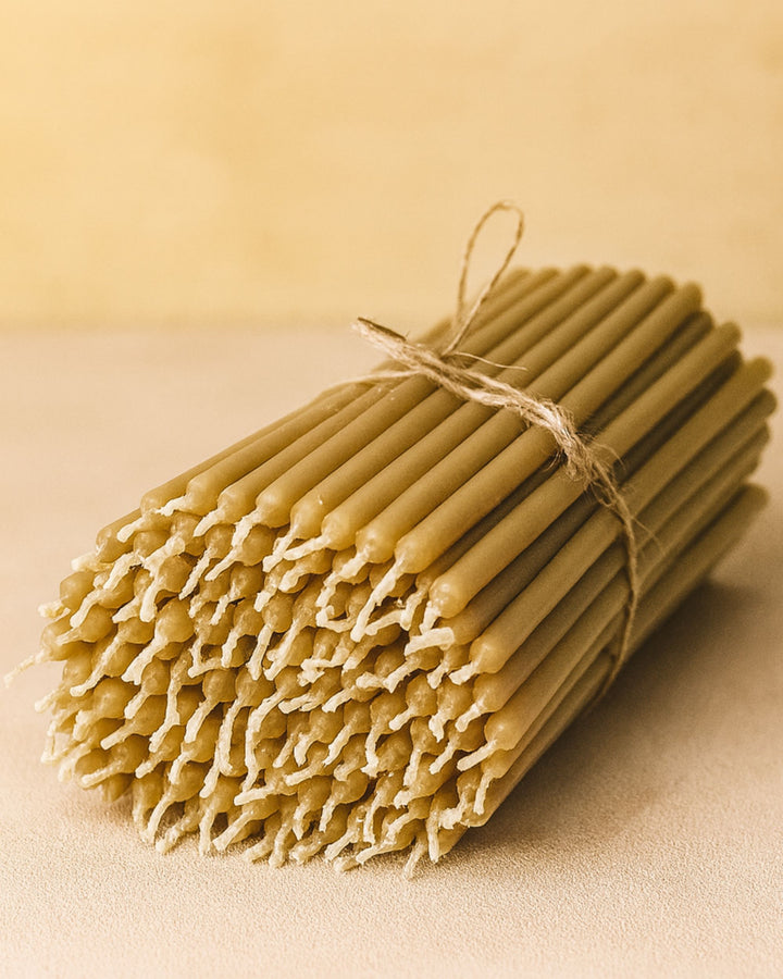 50pcs Pure Beeswax Thin Candles (5mm x 160mm)