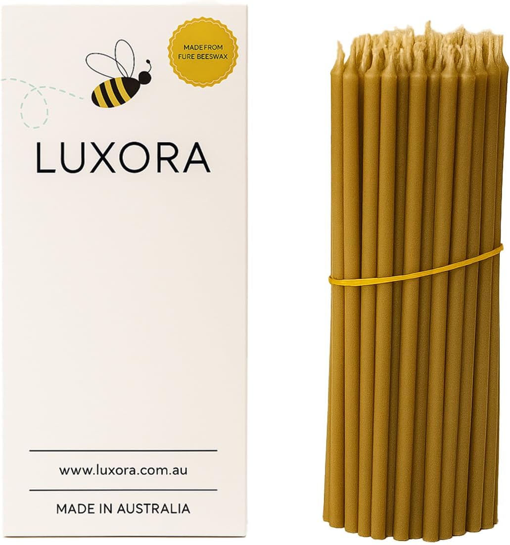 50pcs Pure Beeswax Thin Candles (5mm x 160mm)
