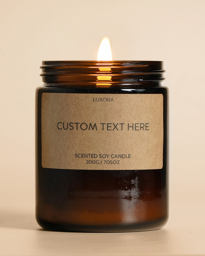 Custom Message Soy Candle - Amber Jar