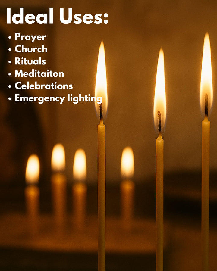 50pcs Pure Beeswax Thin Candles (5mm x 160mm)
