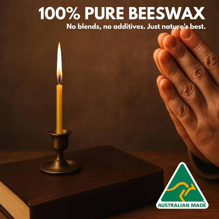 60pcs Pure Beeswax Candles (7mm x 10cm)