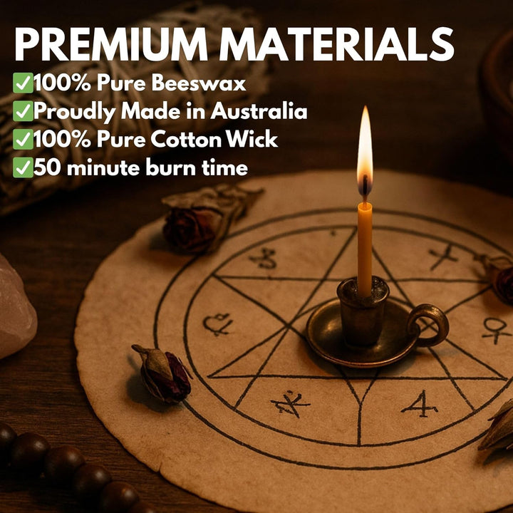 60pcs Pure Beeswax Candles (7mm x 10cm)