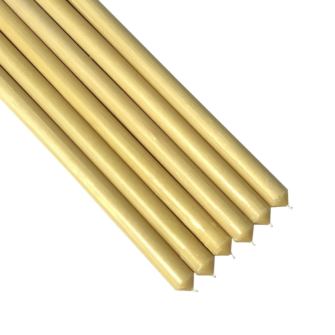 22mm x 400mm Pure Beeswax Candles (6pcs)