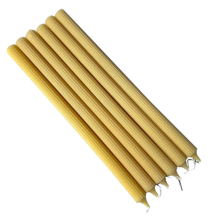 Pure Beeswax Fluted Candles (6pcs)