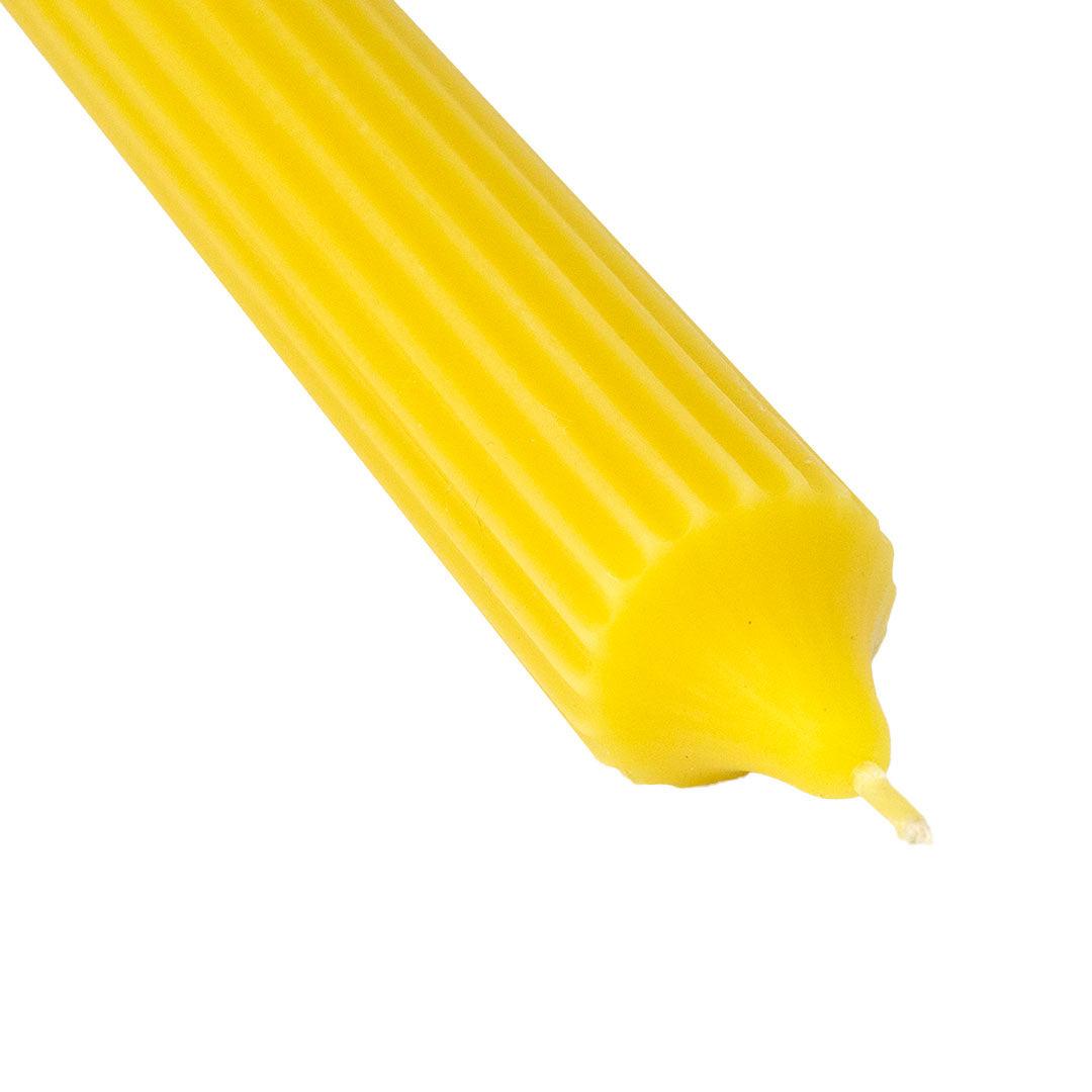 35mm x 250mm Ribbed Pure Beeswax Candle (2pcs) - Luxora