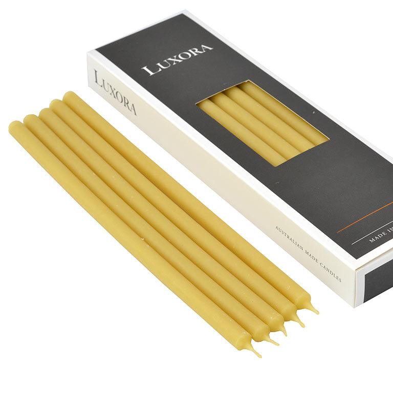 11mm x 270mm Pure Beeswax Straight Candle (20pcs) - Luxora